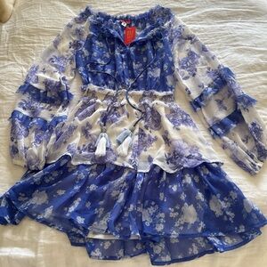 River Island Blue and White Floral Dress